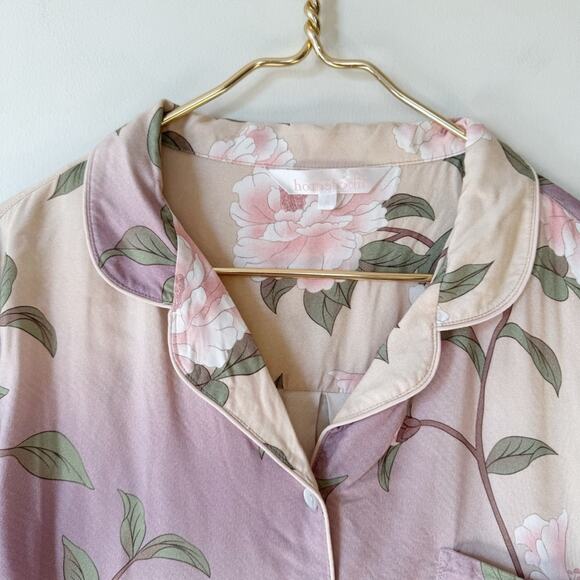 Homebodii Nightfall Purple Floral Long Sleeve Pajama Short Set XL Revolve - Picture 7 of 10